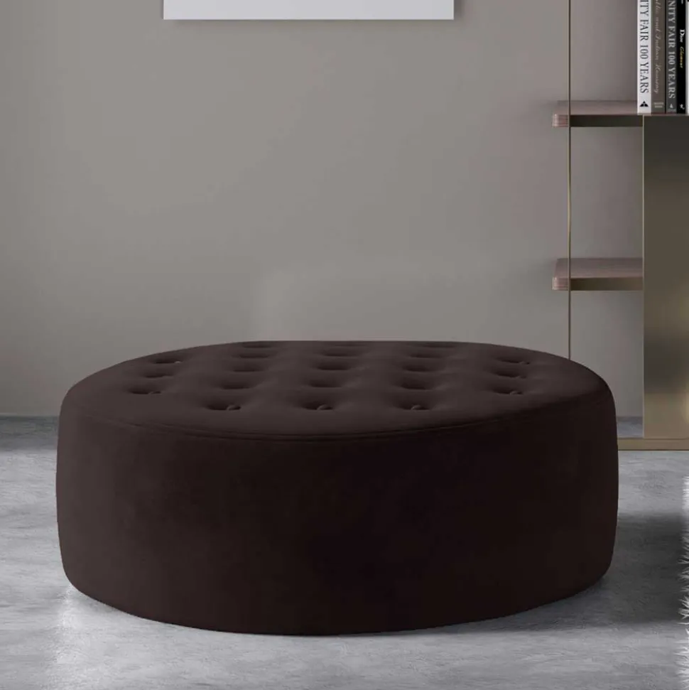 Dunkelbrauner Sitzhocker mit 28 cm Höhe - Anroca