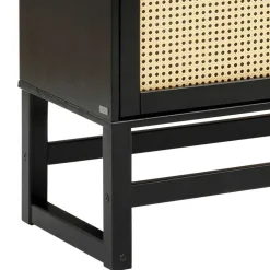 Dunkelbraunes Highboard mit Wiener Geflecht - Santiana