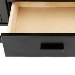 Dunkelbraunes Highboard mit Wiener Geflecht - Santiana