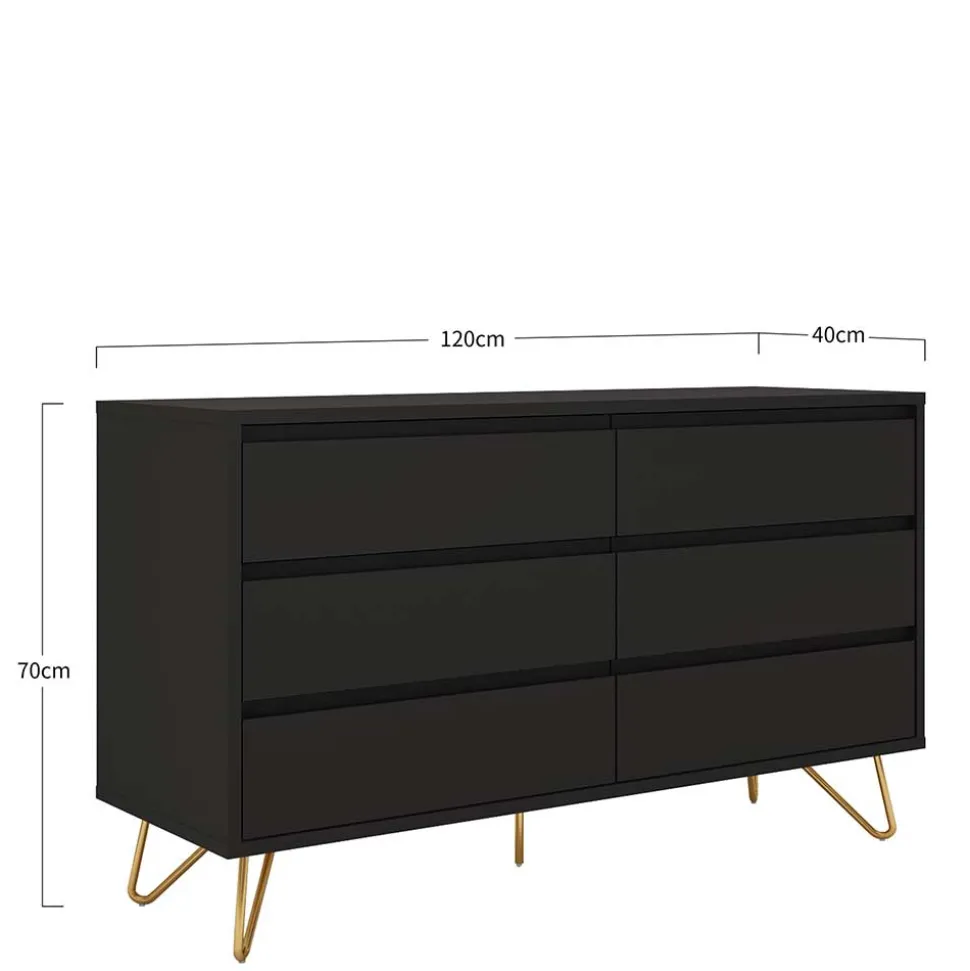 Dunkelgraue Kommode im Skandinavischen Stil - Palium