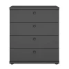 Dunkelgraue Kommode mit vier Schubladen - Mataram