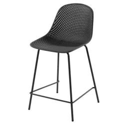 Dunkelgraue Tresenstühle mit Sitzschale - Malka (4er Set)