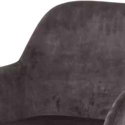 Dunkelgrauer Armlehnenstuhl aus Samt - Estateas (2er Set)