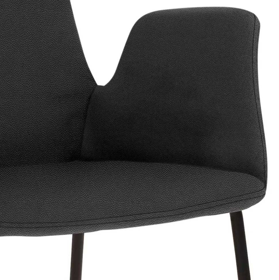 Dunkelgrauer Barstuhl aus Microfaser - Umya