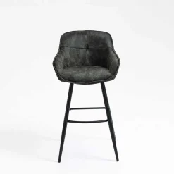 Dunkelgrauer Barstuhl mit 74 cm Sitzhöhe - Complice (2er Set)