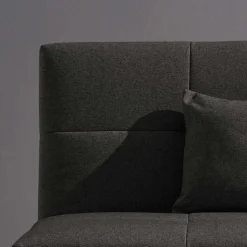 Dunkelgrauer Flachgewebe Sessel mit Schlaffunktion - Emli