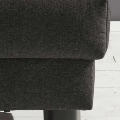 Dunkelgrauer Flachgewebe Sessel mit Schlaffunktion - Emli