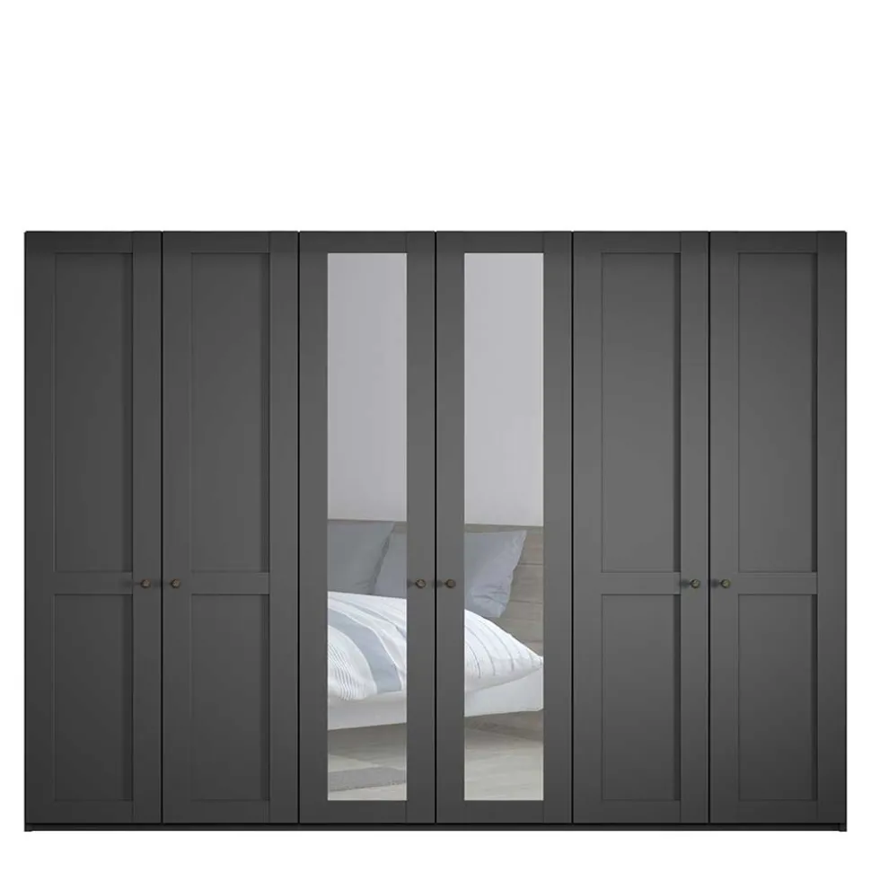 Dunkelgrauer Kleiderschrank 6-türig - Mataram I