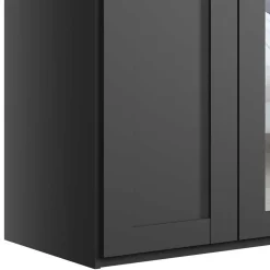 Dunkelgrauer Schlafzimmerschrank 4-türig - Mataram