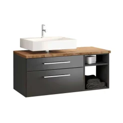 Dunkelgrauer Waschplatz hängend - Estregos II (dreiteilig)