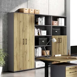 Dunkelgraues 5 Fächer Aktenregal fürs Büro - Disgano