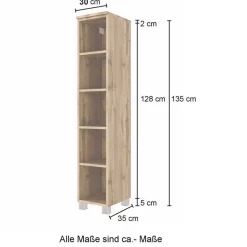 Dunkelgraues Badregal mit 5 Fächern - Breznia