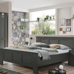 Dunkelgraues Bettgestell in 180 cm Breite - Mataram