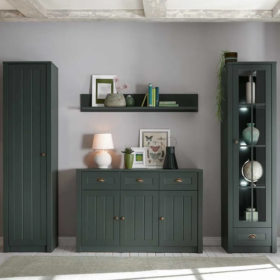 Dunkelgrüne Country Möbel Set - Niestov (vierteilig)
