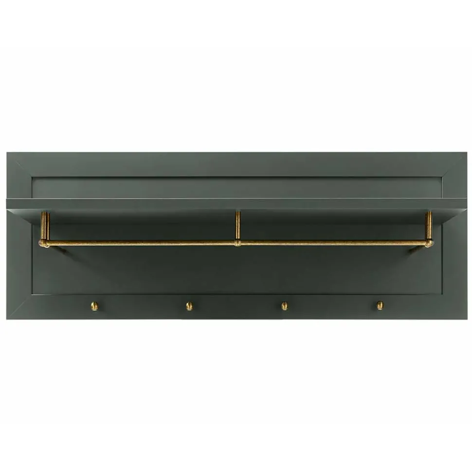 Dunkelgrüne Landhaus Garderobe mit 4 Haken - Niestov