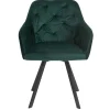 Dunkelgrüner Samt Drehstuhl für den Esstisch - Cali