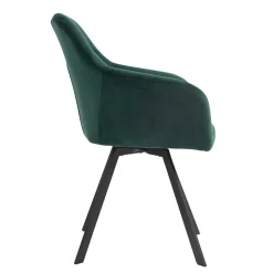 Dunkelgrüner Samt Drehstuhl für den Esstisch - Cali