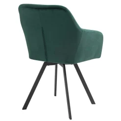 Dunkelgrüner Samt Drehstuhl für den Esstisch - Cali