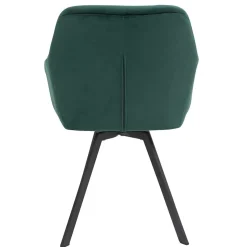 Dunkelgrüner Samt Drehstuhl für den Esstisch - Cali