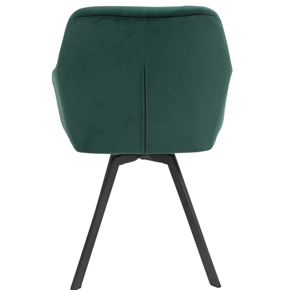 Dunkelgrüner Samt Drehstuhl für den Esstisch - Cali