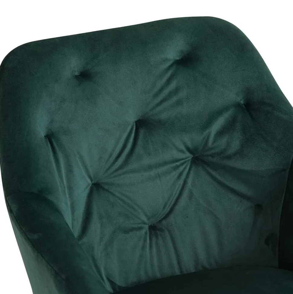 Dunkelgrüner Samt Drehstuhl für den Esstisch - Cali