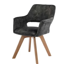 Dunkelgrüner Tischsessel aus Samt - Gregg (2er Set)