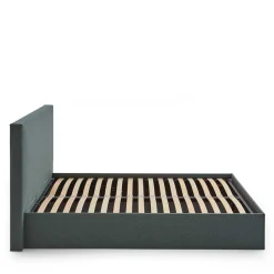 Dunkelgrünes Bett mit Bettkasten - Arabos