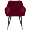 Dunkelroter Tischsessel aus Samt - Laydia