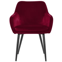 Dunkelroter Tischsessel aus Samt - Laydia