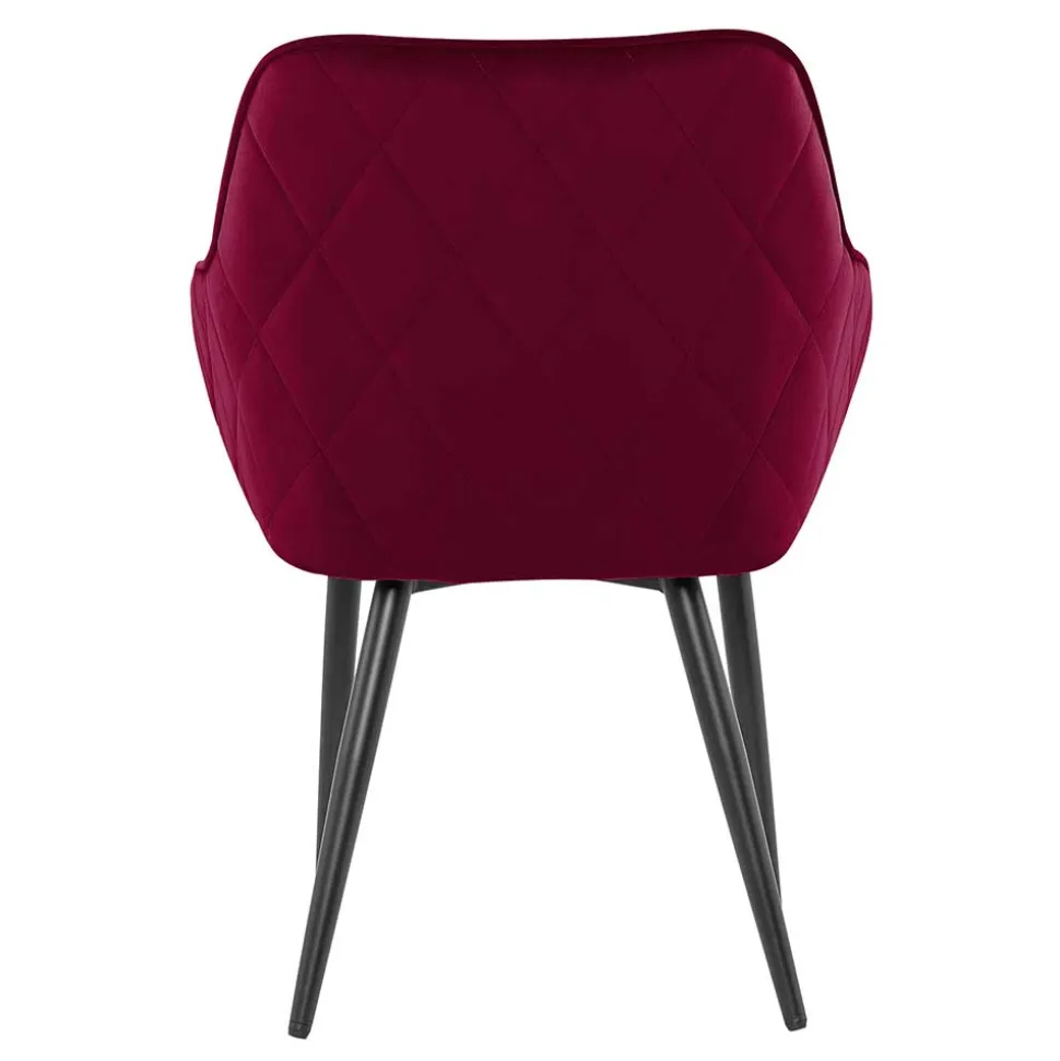 Dunkelroter Tischsessel aus Samt - Laydia