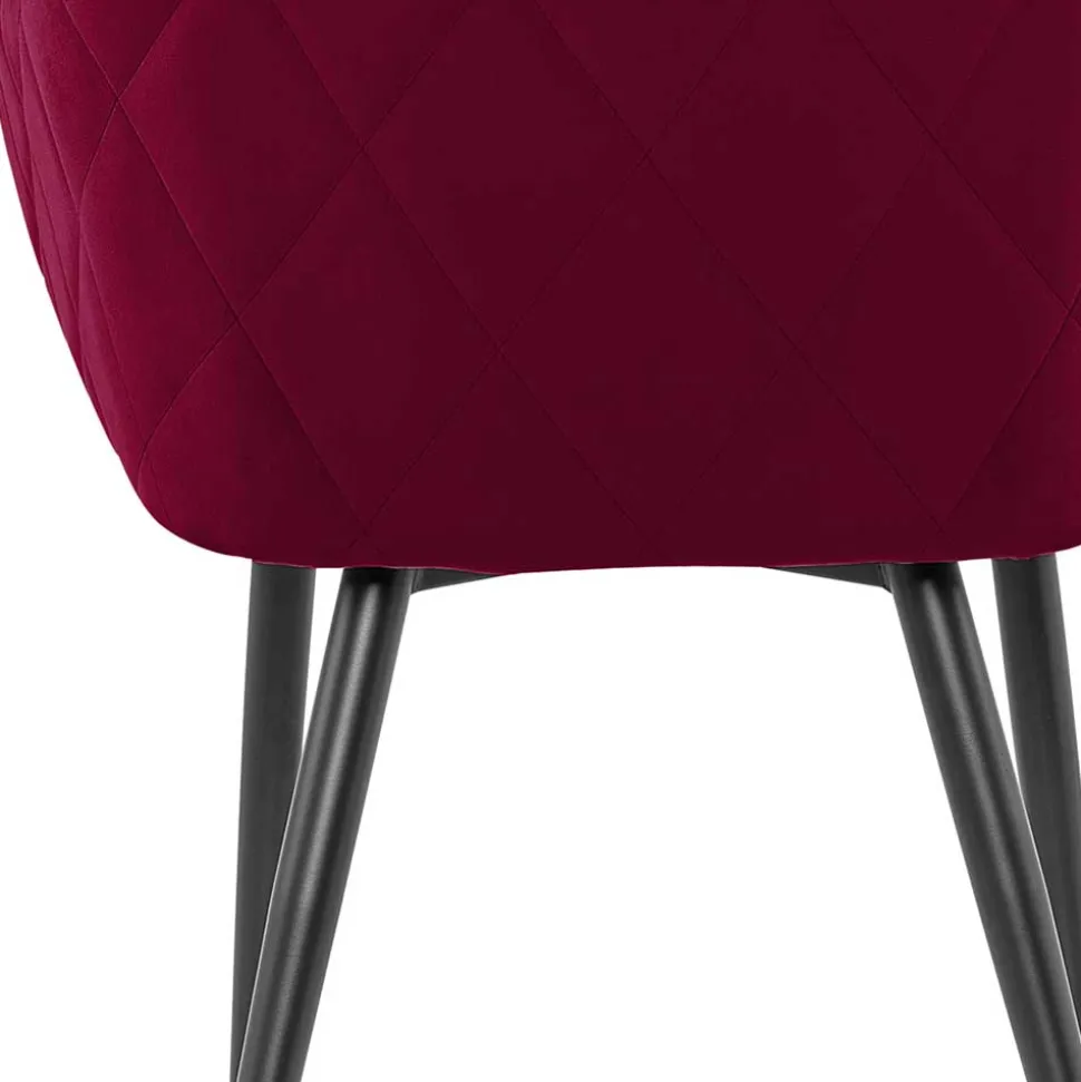 Dunkelroter Tischsessel aus Samt - Laydia
