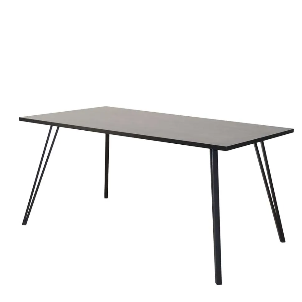 Dunkle Essgruppe mit Schwingstühlen - Basilico (fünfteilig)