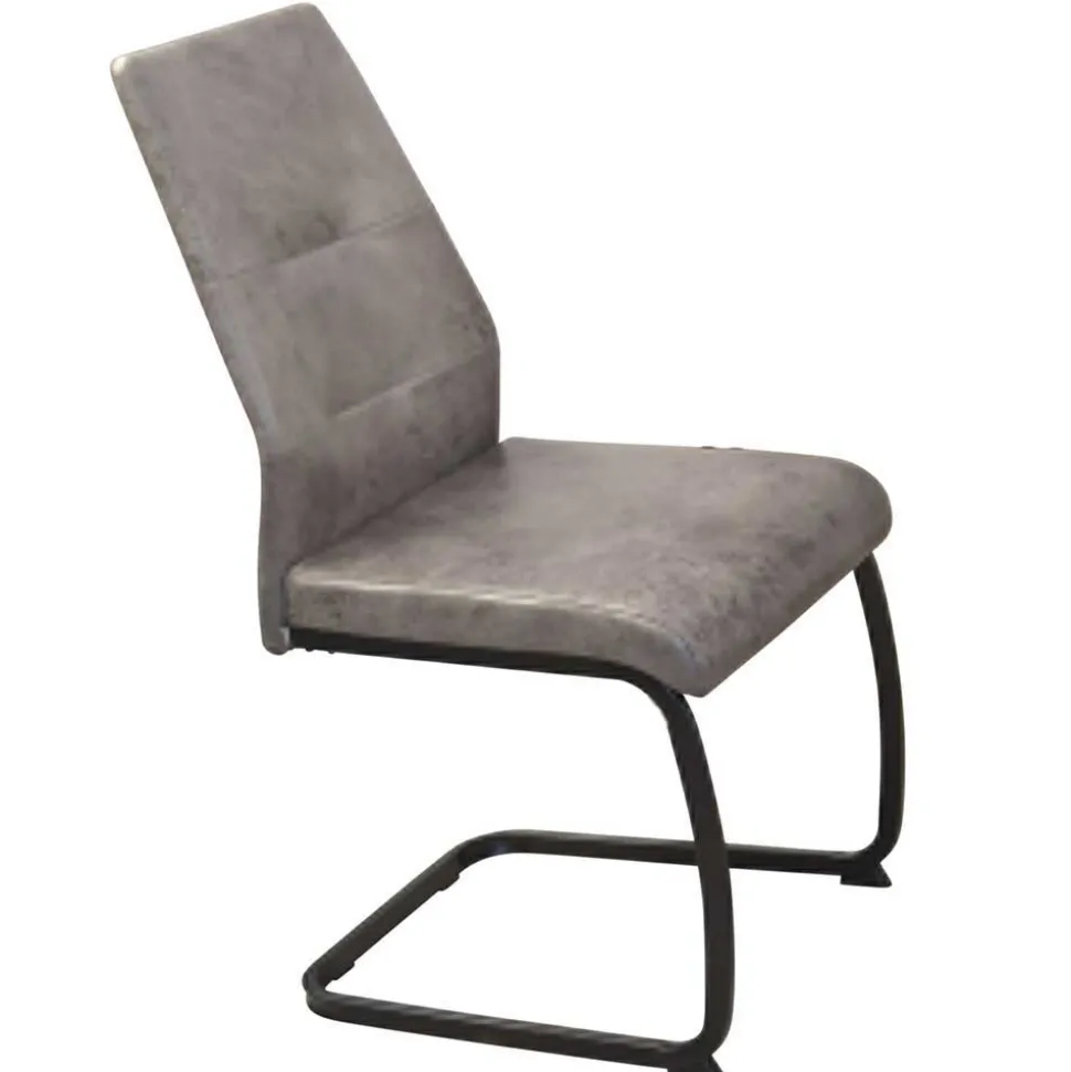 Dunkle Essgruppe mit Schwingstühlen - Basilico (fünfteilig)