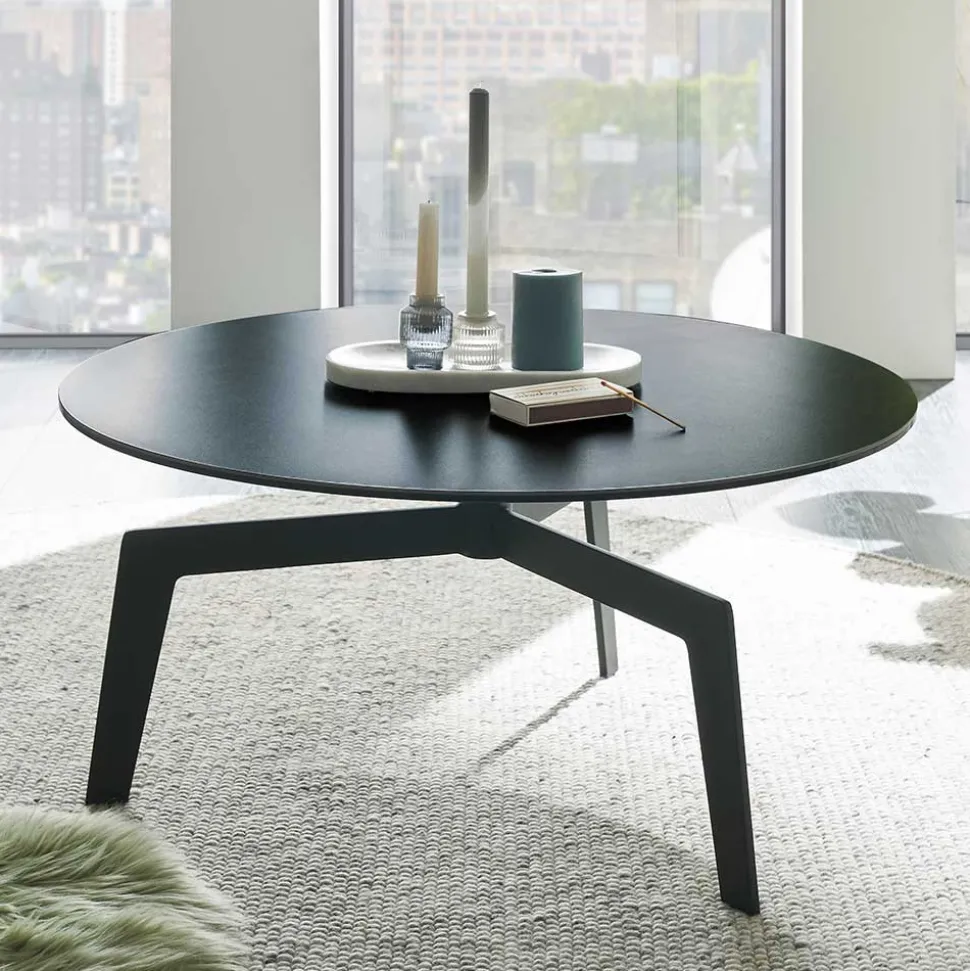 Dunkler Couchtisch mit Dreifußgestell - Deway