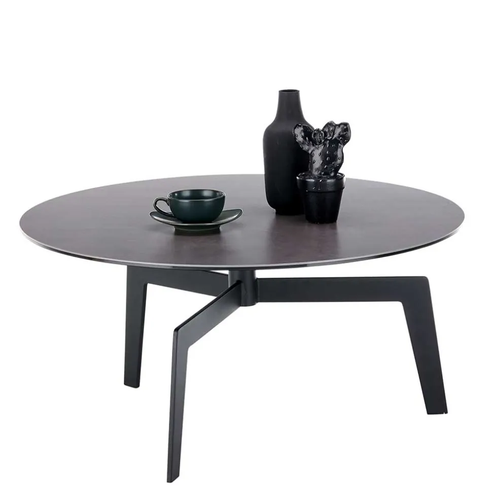 Dunkler Couchtisch mit Dreifußgestell - Deway