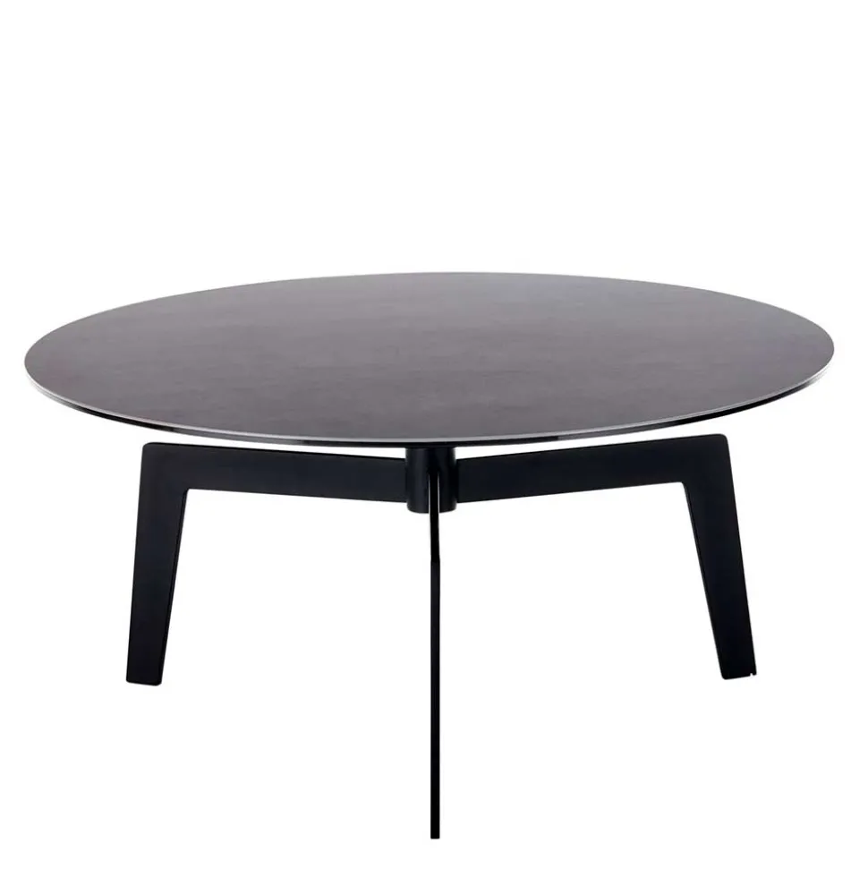 Dunkler Couchtisch mit Dreifußgestell - Deway