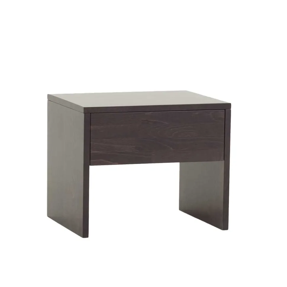 Dunkler Nachtschrank Lidoral aus Buche Massivholz