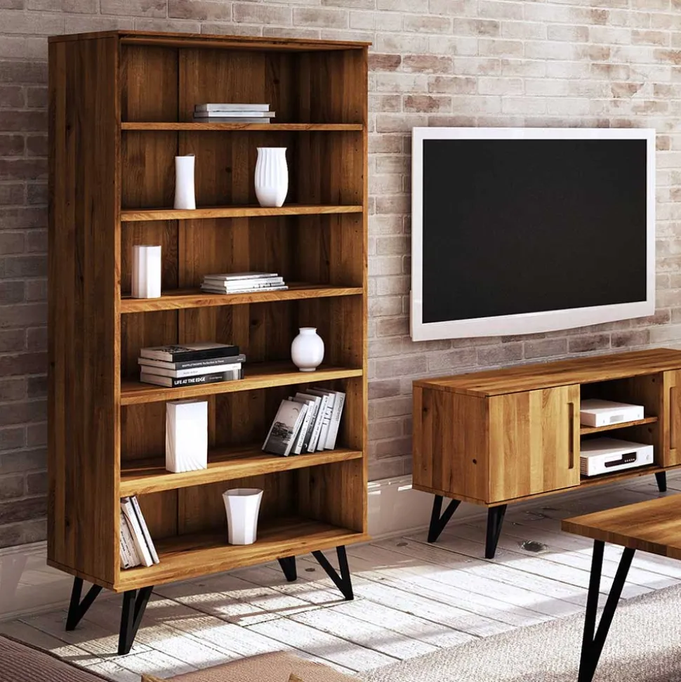 Echtholz Regal aus Wildeiche Massivholz - Mandirov