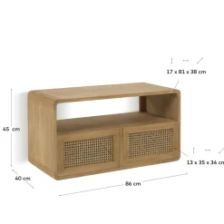 Echtholz Waschtisch aus Teak mit Wiener Geflecht - Tiranny