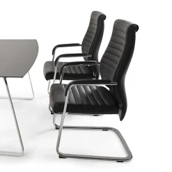 Echtleder Schwingstuhl mit Armlehnen - Fieston