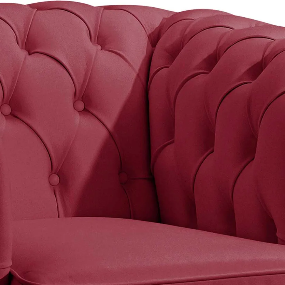 Echtleder Sessel in Rot - Geoloro