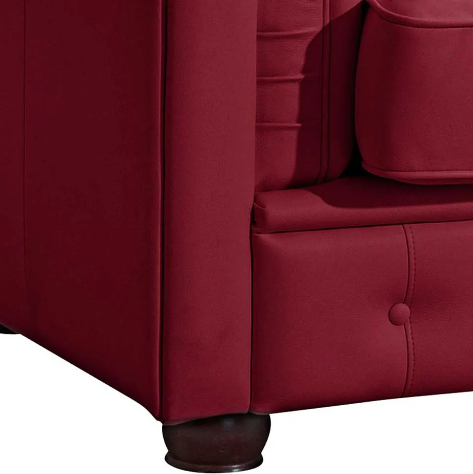 Echtleder Sessel in Rot - Geoloro