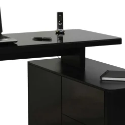 Eck PC Schreibtisch Cigemba in Schwarz