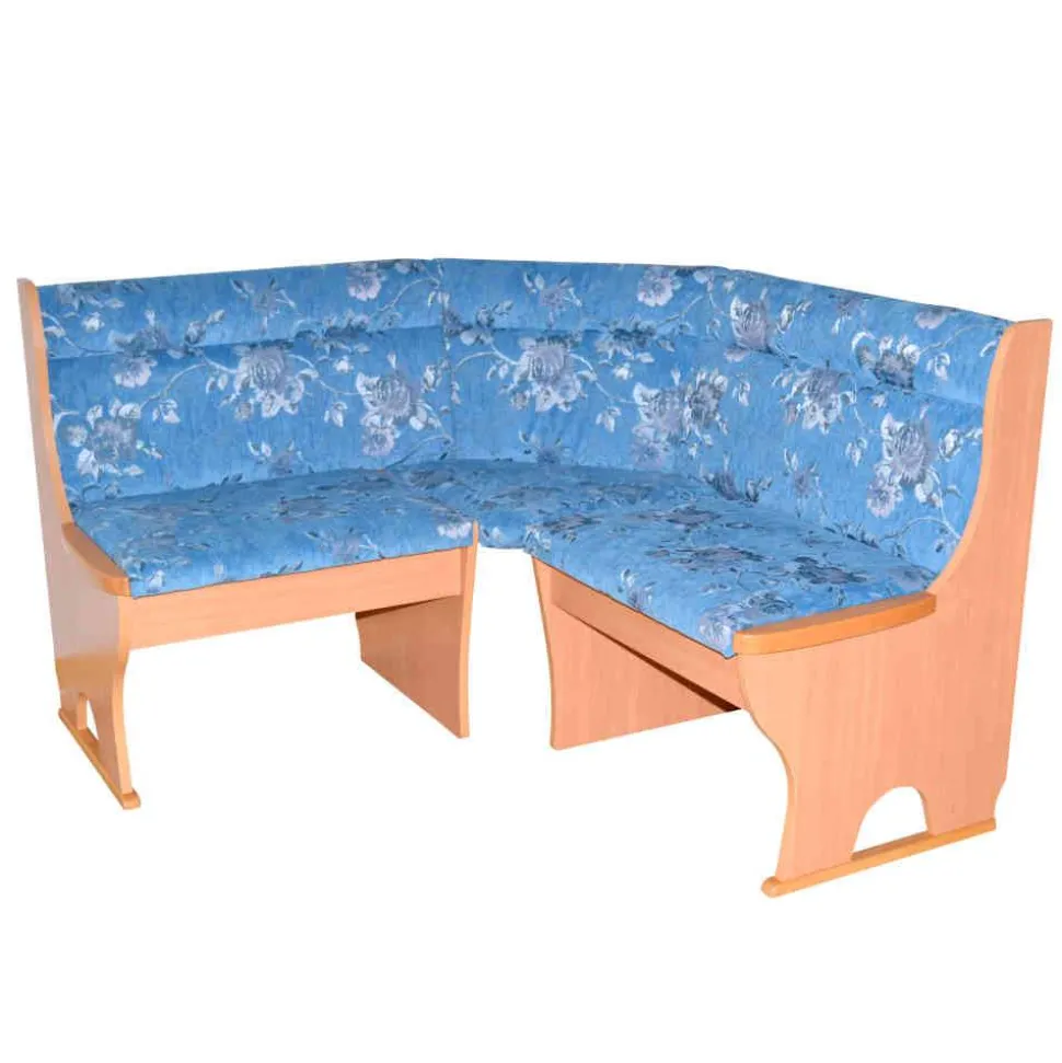 Eckbank in Blau und Buche - Afrina