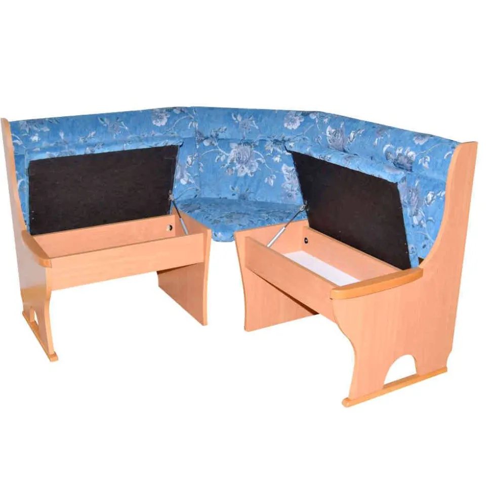 Eckbank in Blau und Buche - Afrina