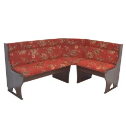 Eckbank Set in Nussbaum Braun mit Rot - Baltymore (vierteilig)