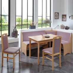 Eckbankgruppe in Rosa Jutta & Buchefarben (vierteilig)