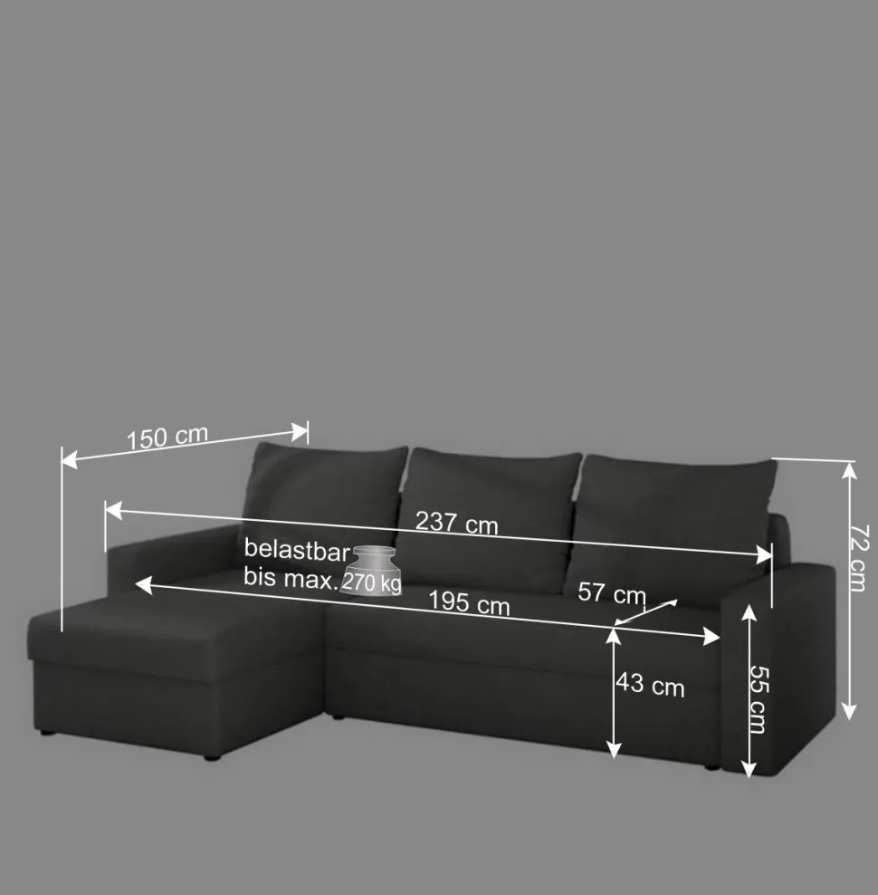Eckbettsofa in Braun und Beige - Rodaris
