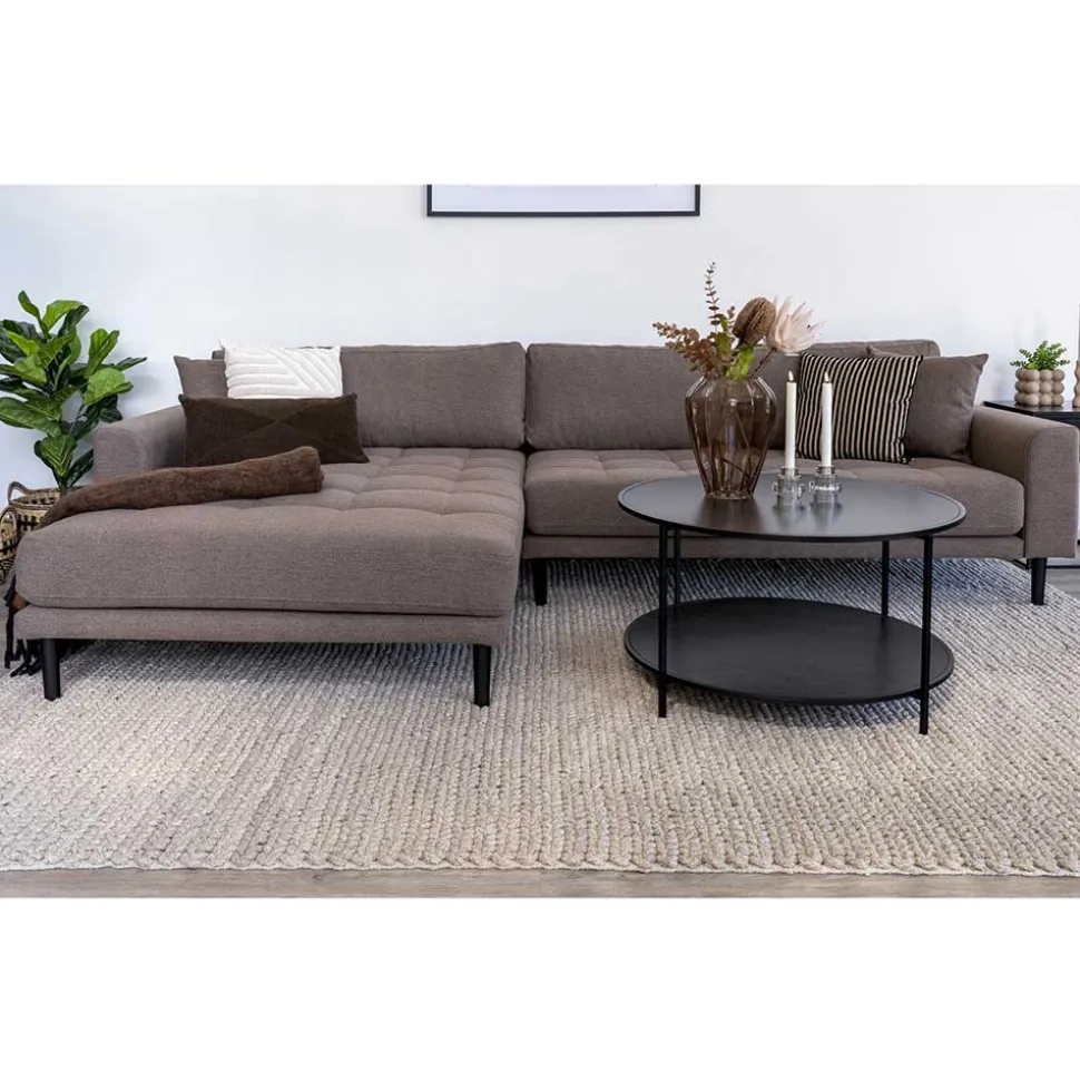 Eckcouch in Braun mit Schwarz - Jaturna