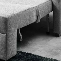 Eckcouch mit Bettfunktion in Silber Grau - Enzo